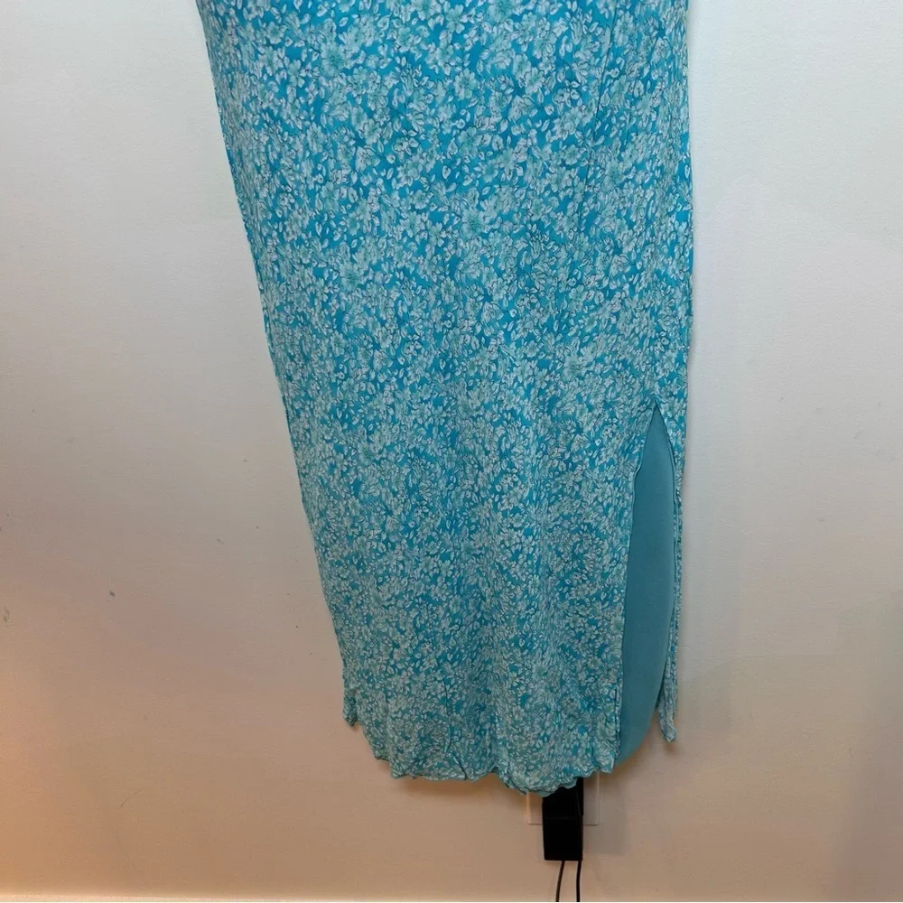 American Eagle vintage blue ditzy floral maxi slip dress size 2 fairy cottage - Picture 6 of 10